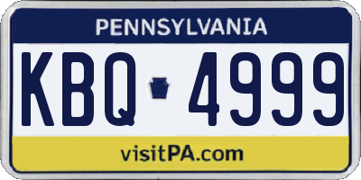 PA license plate KBQ4999