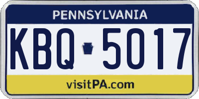 PA license plate KBQ5017