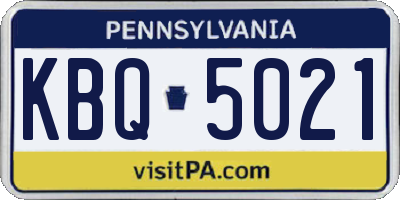 PA license plate KBQ5021