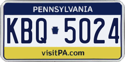 PA license plate KBQ5024