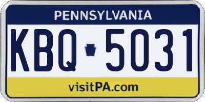 PA license plate KBQ5031