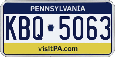 PA license plate KBQ5063