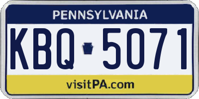 PA license plate KBQ5071