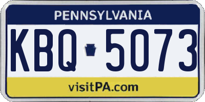 PA license plate KBQ5073