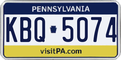 PA license plate KBQ5074