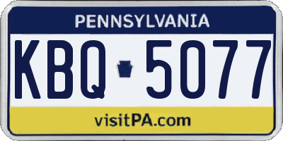 PA license plate KBQ5077