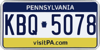 PA license plate KBQ5078