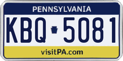 PA license plate KBQ5081
