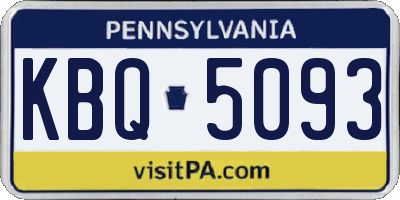 PA license plate KBQ5093