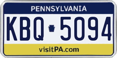 PA license plate KBQ5094