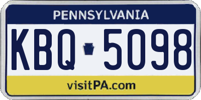 PA license plate KBQ5098