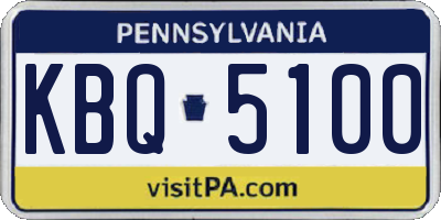 PA license plate KBQ5100