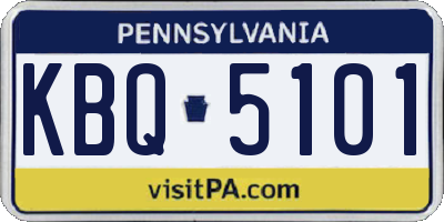 PA license plate KBQ5101