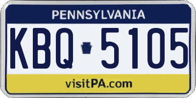 PA license plate KBQ5105