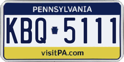 PA license plate KBQ5111