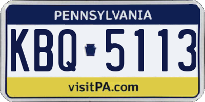 PA license plate KBQ5113