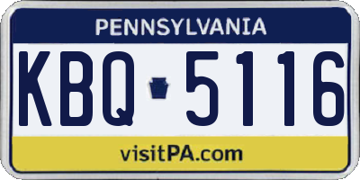 PA license plate KBQ5116