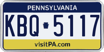 PA license plate KBQ5117
