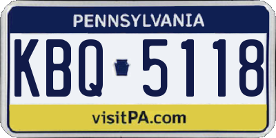 PA license plate KBQ5118