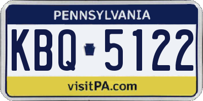 PA license plate KBQ5122
