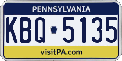 PA license plate KBQ5135