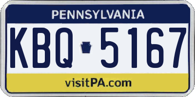PA license plate KBQ5167