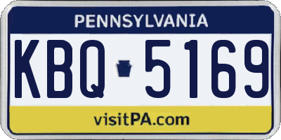 PA license plate KBQ5169