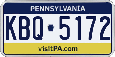 PA license plate KBQ5172