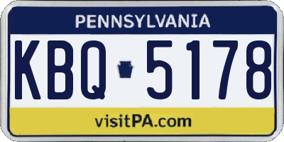 PA license plate KBQ5178