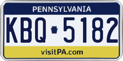 PA license plate KBQ5182