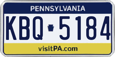 PA license plate KBQ5184