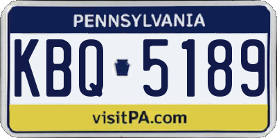 PA license plate KBQ5189