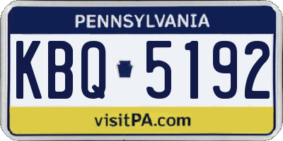 PA license plate KBQ5192