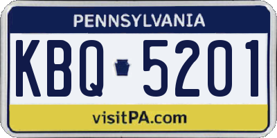 PA license plate KBQ5201