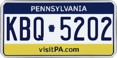 PA license plate KBQ5202