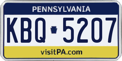 PA license plate KBQ5207