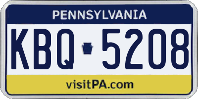 PA license plate KBQ5208