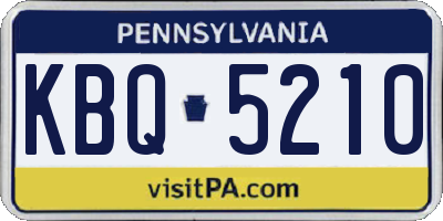 PA license plate KBQ5210