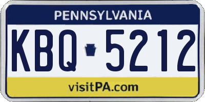 PA license plate KBQ5212