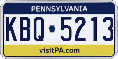 PA license plate KBQ5213