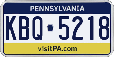 PA license plate KBQ5218