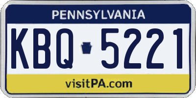 PA license plate KBQ5221