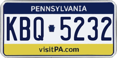 PA license plate KBQ5232