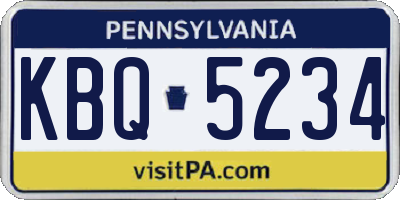 PA license plate KBQ5234