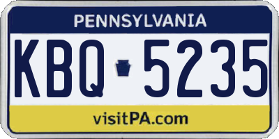 PA license plate KBQ5235