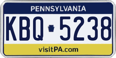 PA license plate KBQ5238