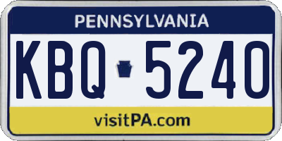 PA license plate KBQ5240