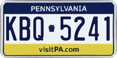 PA license plate KBQ5241