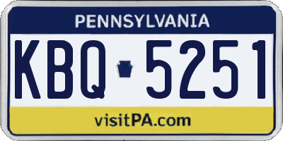 PA license plate KBQ5251