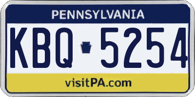 PA license plate KBQ5254
